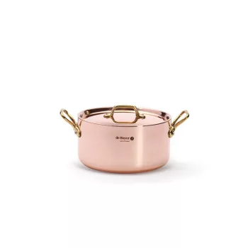 DE BUYER Inocuivre lábas, fedővel (20 cm) réz