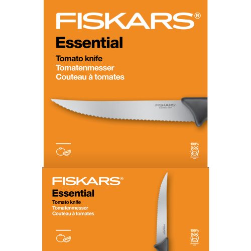 FISKARS Essential ömlesztett paradicsomszeletelő kés (11 cm)