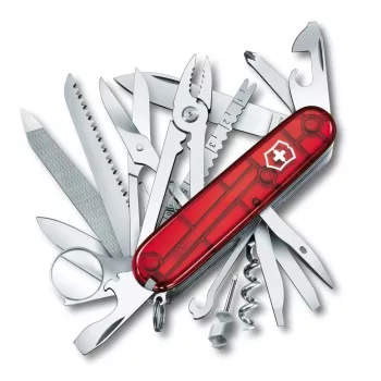 VICTORINOX Swiss Army Swiss Champ zsebkés, áttetsző piros