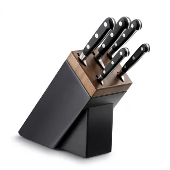 LION SABATIER Sarlat késblokk, 5 Ideal Rivets Inox késsel