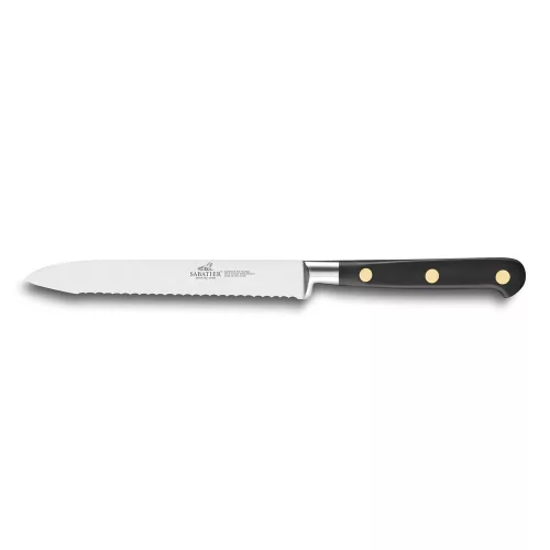 LION SABATIER Ideal Brass Rivets konyhai kés, recézett pengével (12 cm)