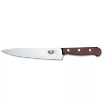   VICTORINOX Swiss Wood szakácskés, recézett pengével (25 cm)