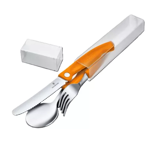 VICTORINOX Swiss Classic piknik készlet, 3 részes, narancssárga