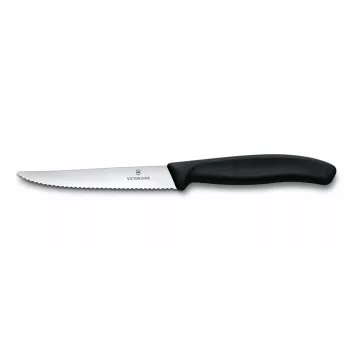   VICTORINOX Swiss Classic steak kés, recézett pengével (11 cm) fekete