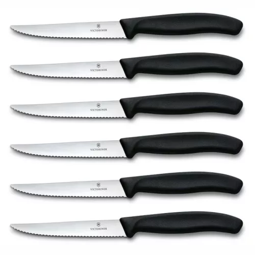 VICTORINOX Swiss Classic steak készlet (11 cm) 6 részes, fekete