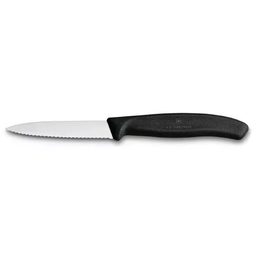 VICTORINOX Swiss Classic hámozókés, recézett pengével (8 cm) fekete