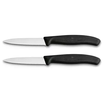   VICTORINOX Swiss Classic hámozókés, recézett pengével (8 cm) 2 részes, fekete