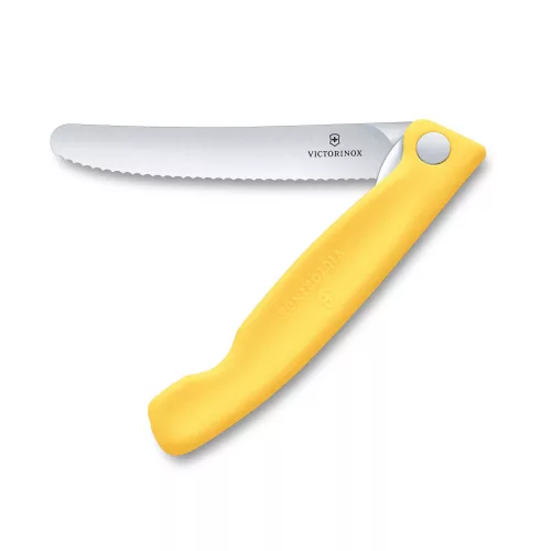 VICTORINOX Swiss Classic összecsukható paradicsomszeletelő kés (11 cm) sárga