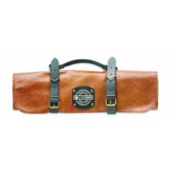   DICK Késtartó táska 5 db késnek, vagy kiegészítőnek, exkluzív bőr kivitelben, barna
