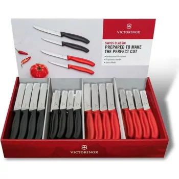   VICTORINOX Swiss Classic hámozókés display (80 darabos) fekete/piros